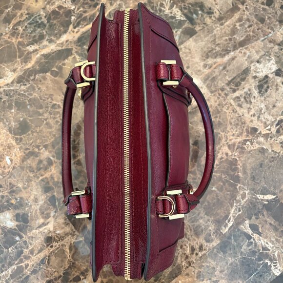 MICHAEL KORS Collins Studded Medium Leather Satchel in Merlot - Picture 6 of 14